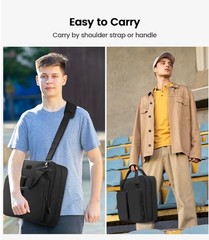 4″ Zipper Binder 3 Ring with Shoulder Strap, Tough/Multi-Pocket-Black