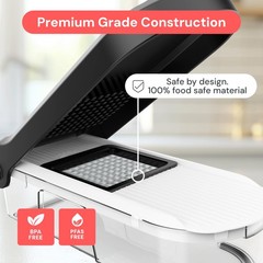 Fullstar Core Vegetable Chopper – Chop and Slice Lid – 6-in-1, White/Black