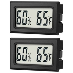 Mini Digital Thermometer 2-Pack Hygrometer 1.89 * 1.14 * 0.62 IN, black
