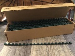 GBC MyBinding CombBind spines green 1/4” / 6mm 100 count Book Binding