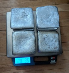 20 Pounds of Hand Poured Aluminum Ingots For Casting or Art Projects