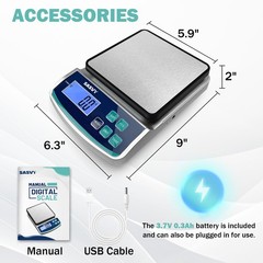Digital Lab Scale 5000g x 0.1g oz/lb/g/kg Precision Electronic Scientific Sca…