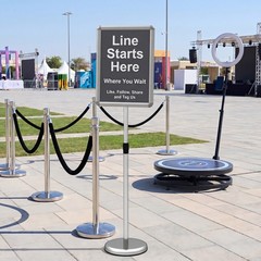 2PCS Sign Holder Stand 11 x 17 Inch w/Snap-Open Frame & 360° Rotation for Malls