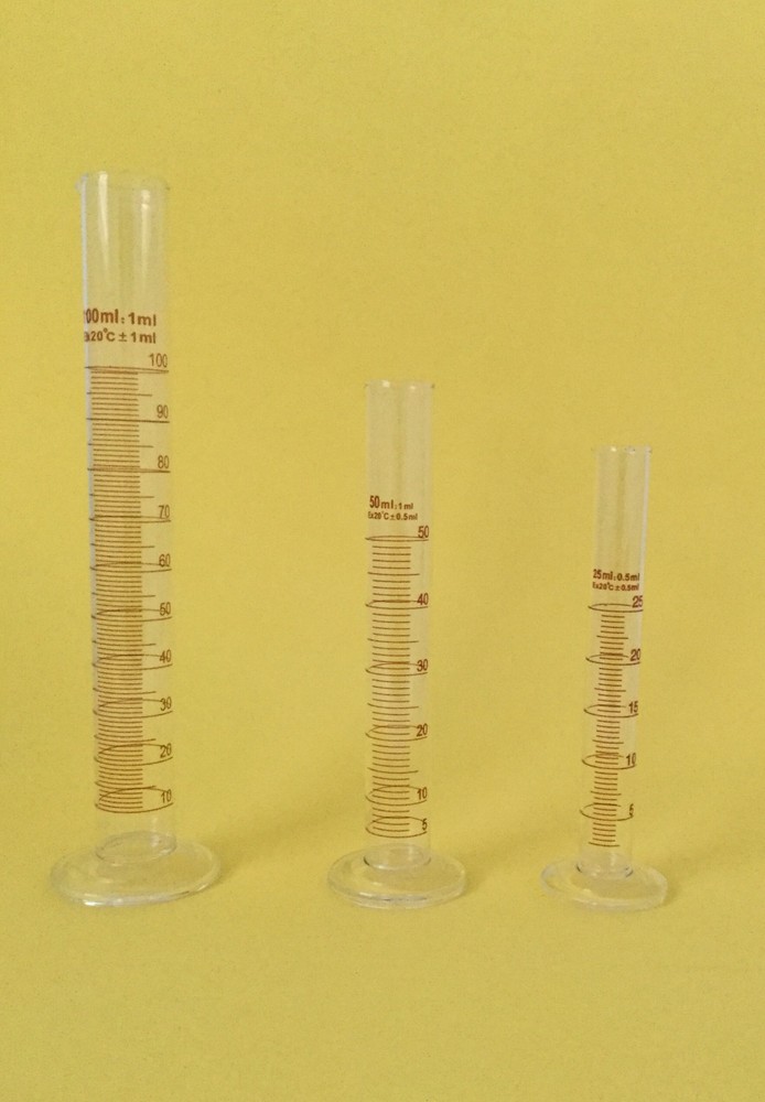 CYLINDER SET GRADUATED MEASURING 25 50 100mL LAB BOROSILICATE GLASS CYLINDERS