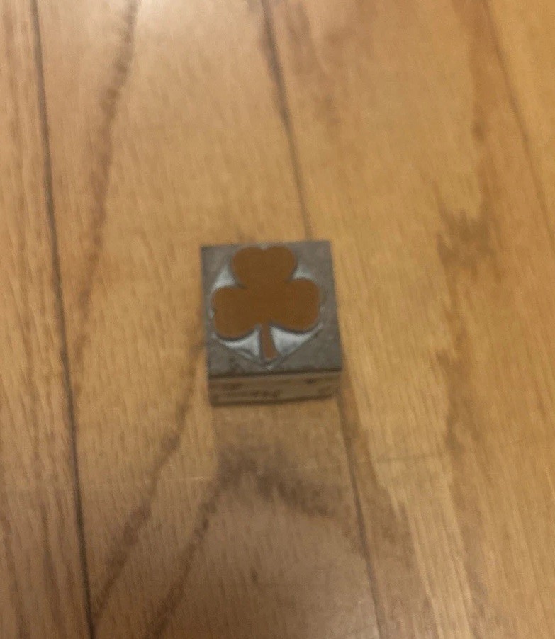 Printing Letterpress Printers Block Lucky Clover Irish Shamrock Stamp