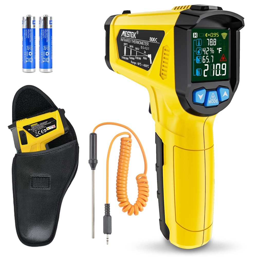 Infrared Thermometer Laser Temperature Gun, -58°F to 1472°F (-50~800°C), Non-…