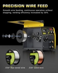 MIG Welder 160A, 4-in-1 MIG/Lift TIG/Stick/Flux Core Welding Machine Gasless