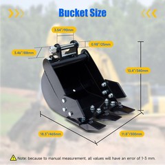 11.8in Digging Bucket Attachments for Mini Excavator, 300mm Trench Buckets wi…