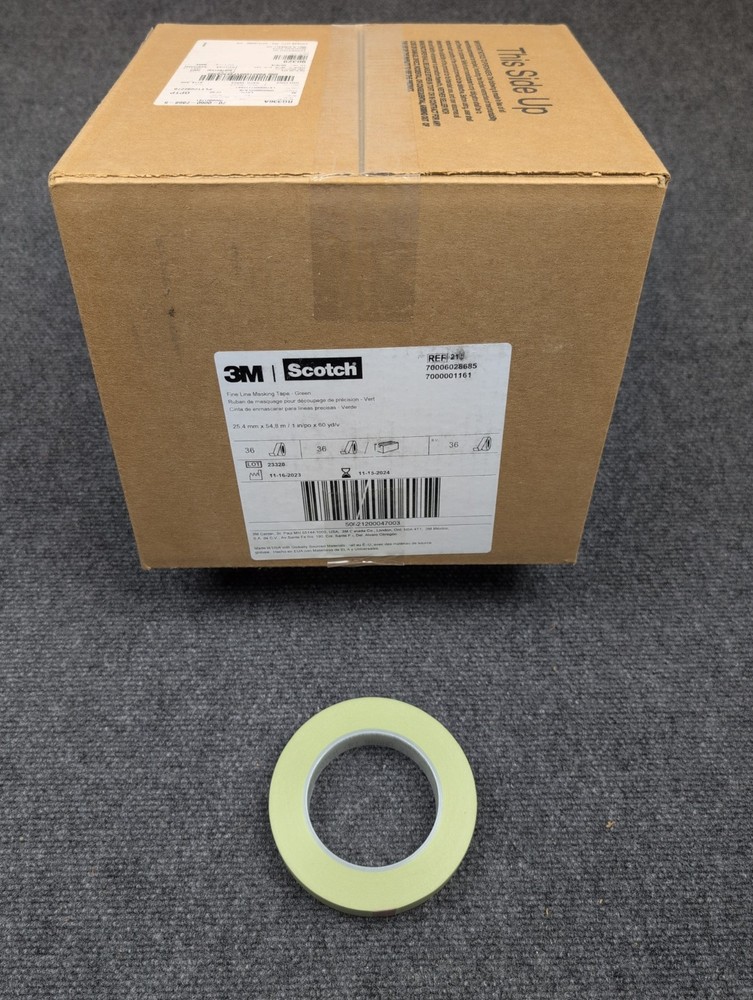 (36 Rolls) 3M Scotch 218 Green Fine Line Masking Tape 1″-inch x 60 yard