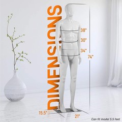 SereneLife Male Mannequin Full Body Torso Dress Form 73”/