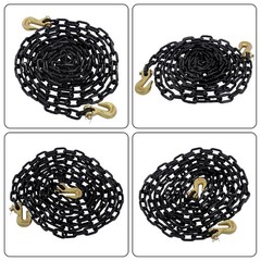 3,300 lbs G80 Transport Bundle Chain 1/4 Inch x 14 Ft with Clevis Grab Hooks