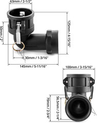 200D90 Polypropylene Cam and Groove Hose Fitting, 2 Pack 90 Degree Elbow Fitting