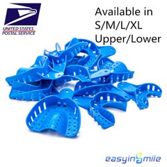 Easyinsmile Dental S/M/L/XL Perforated Plastic Impression Trays Upper/Lower 12Pc