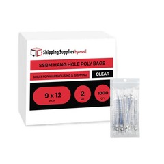 1000 Clear Reclosable Plastic Poly Zip Lock Bags With Hang Hole 9″ x 12″-2 Mil