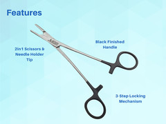 Olsen Hegar Needle Holder w/ Black Handle 6″ ARTMAN