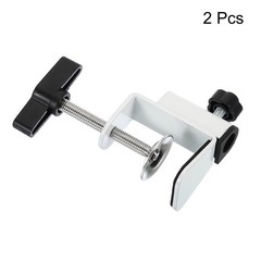 0.49″ Hole Dia Universal C-Clamp White Table Lamp Desk Clamp , 2Pcs
