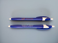 30ct Lot Misprint Retractable Click Pen Javalina Blue with White Trim