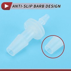 Five Plastic Hose Barb Fitting 1/8″ to 1/4″ Hose ID Connectors Clear Universal
