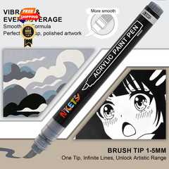 NICETY 32 Colors Acrylic Paint Markers, Pens 1 Count (Pack of 32), Grey