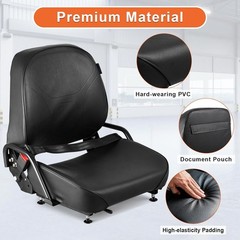 Universal Forklift Seat w/Retractable Belt – Curved Back, Fits Komatsu & More