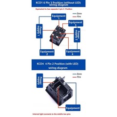 2 3 Position Rectangular Rocker Switch Latching On Off 2/3/4/6 Pin 250V 16A