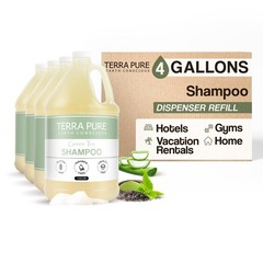 Terra Pure Hotel Shampoo | Four Gallons | 128 Fl Oz (Pack of 4), Green Tea