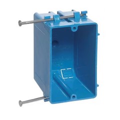 1-Gang 18 cu. in. Blue PVC New Work Electrical Switch and Outlet