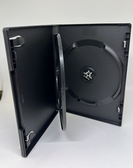 2 PCS NEW 14MM TRIPLE (3) DVD CASES WITH SLEEVE, FLIP TRAY, BLACK, PSD56