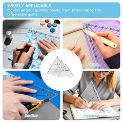 3 Pcs 60 Degree Triangle Ruler for Quilting, Quilting Templates Rulers 8 9 10