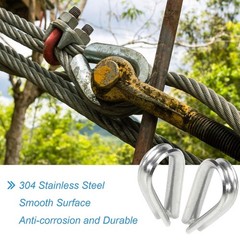 20 M6 1/4″ Thimbles – 304 Stainless Steel for Wire Rope Applications