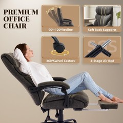 Office Chair Ergonomic Swivel Computer Desk Chairs with Footrest for Home Office