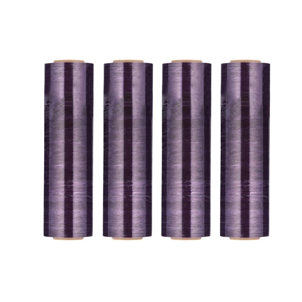 8 Rolls Cast Hand Stretch Wrap 18″ x 1500′ 47 Gauge, Tinted Purple Shrink Film