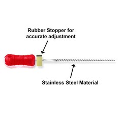 Sky Choice K-Files – 21 mm Length, Size 25 Red with Rubber Stopper 6/Pkg