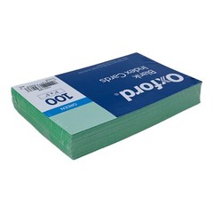 Green Index Cards 2 Packs Oxford Blank Unruled 3″ x 5″ 100 Cards per Pack