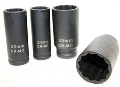 13pcs 1/2″ Dr. Metric 12 Point Deep Spindle Axle Nut Impact Socket Set CR-MO MM