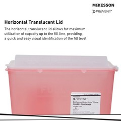 McKesson Prevent Sharps Container 5 Quart 10.75″Hx10.5″Wx4.75″D 2262 Case of 20