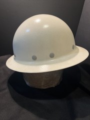 NEW NOS VTG SuperGlas FIBRE-METAL Safety Hard Rimmed Hat Cap Helmet White USA