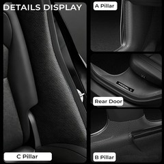 11PCS Carbon Fiber Door Sill Protector Model Y Juniper 2025 2026 8Pcs Door Sill