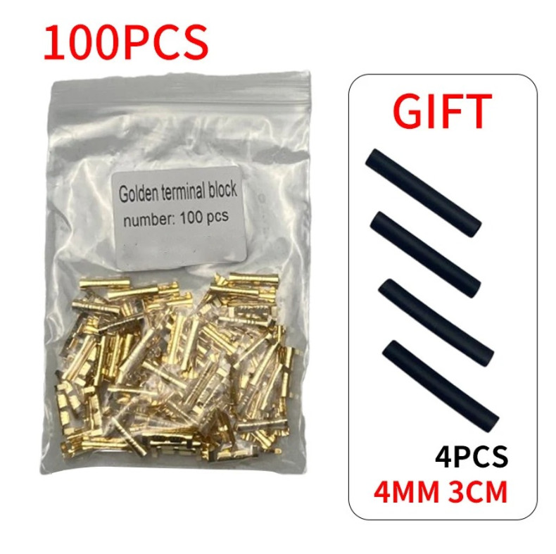 50/100/200pcs U Type Double Connector Terminals 0.3-1.5mm2 Brass – NEW