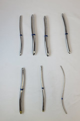 Set of 7 Aesculap Hegar Uterine Dilators 3-18 mm, Double-Ended, S-Shaped, 7-3/4″