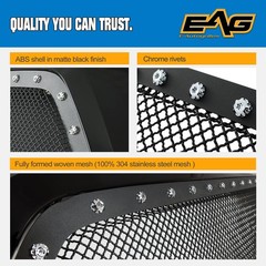 Rivet Studded Black Stainless Steel Wire Mesh Grille 02-05 Ram 1500/2500/3500