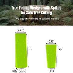 6 Pack Tree Felling Wedges with Spikes for Safe Tree Cutting â€“ 3 Each of 8â€