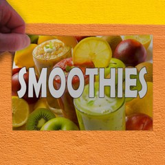 Decal Stickers Smoothies with Image Vinyl Store Sign Label Restaurant and Food