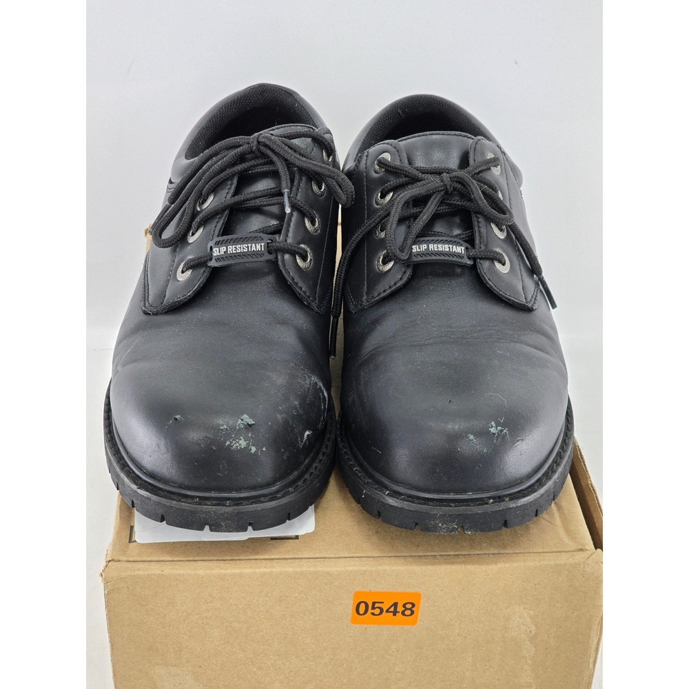 Skechers Work Shoes Mens 12 Black Relaxed Fit Memory Foam Slip Resistant – Good