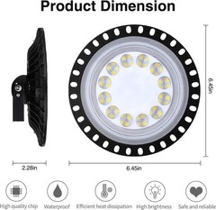 20-Packs 50W UFO high Bay Lights 5000LM Super Bright Warehouse led Light Fixture