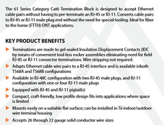 QTY (3) 61-1-11-RJ TII NETWORK TECHNOLOGIES CAT5 SEALED CONNECTOR BLOCKS