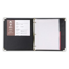 Samsill Classic Collection Leather 3 Ring Binder, Executive 0.5 Inch, Black