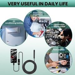 Endoscope Camera with Light, 1920P HD Borescope Camera with 6 LED Lights 16.4ft