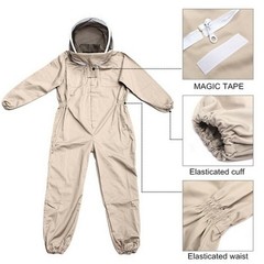 XXL Full Body Ventilated Beekeeping Suit Veil Hood Protective Bee Jacket Gloves