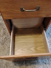 Vintage Wood Filing File Cabinet Industrial Mission Style Oak 2 Drawer Brass K35